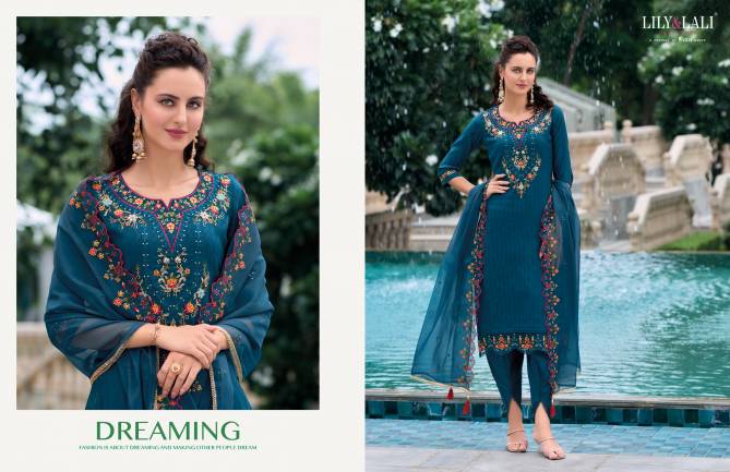 Masoom By Lily And Lali Jacquard Viscose Silk Kurti With Bottom Dupatta Wholesale Online